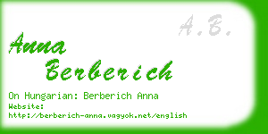 anna berberich business card